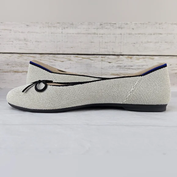 Rothy's The Ballet Flat Bow Accent Round Toe Diamond Metallic Women's Size 8.5 - Picture 6 of 14